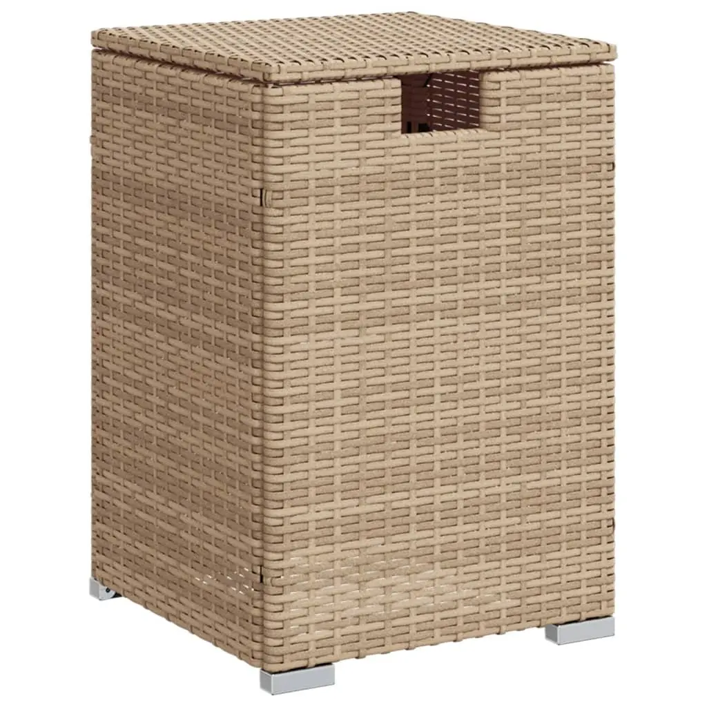 Outdoor Side Table PE Poly Rattan 40 x 40 x 60 cm Beige