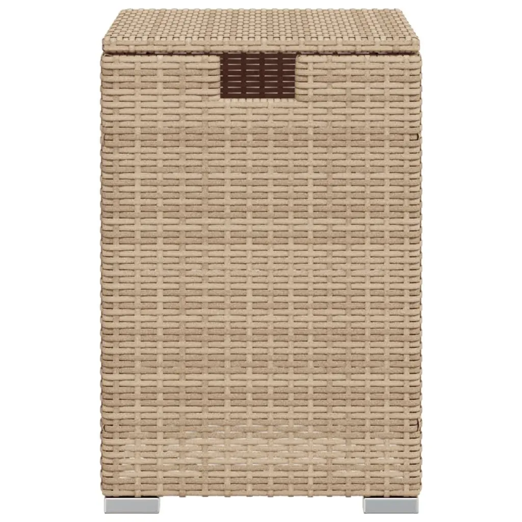 Outdoor Side Table PE Poly Rattan 40 x 40 x 60 cm Beige