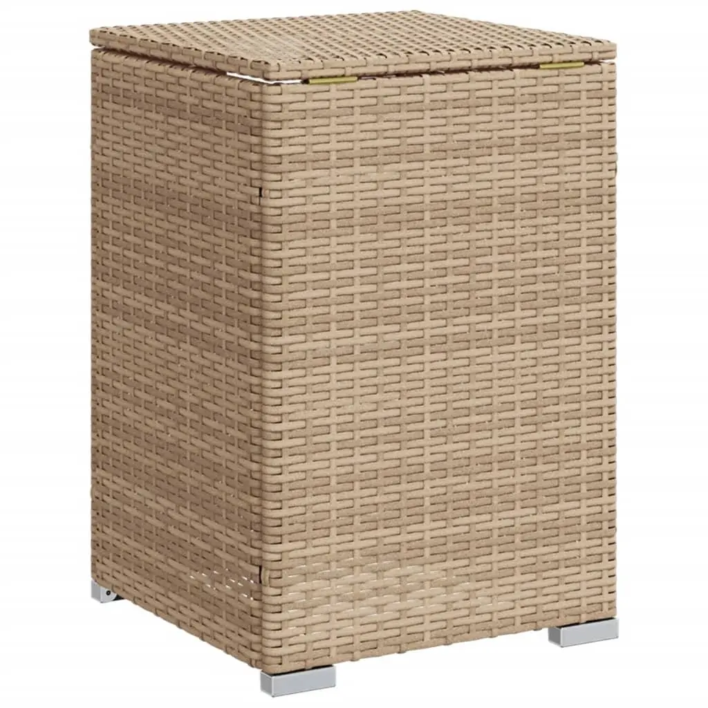 Outdoor Side Table PE Poly Rattan 40 x 40 x 60 cm Beige