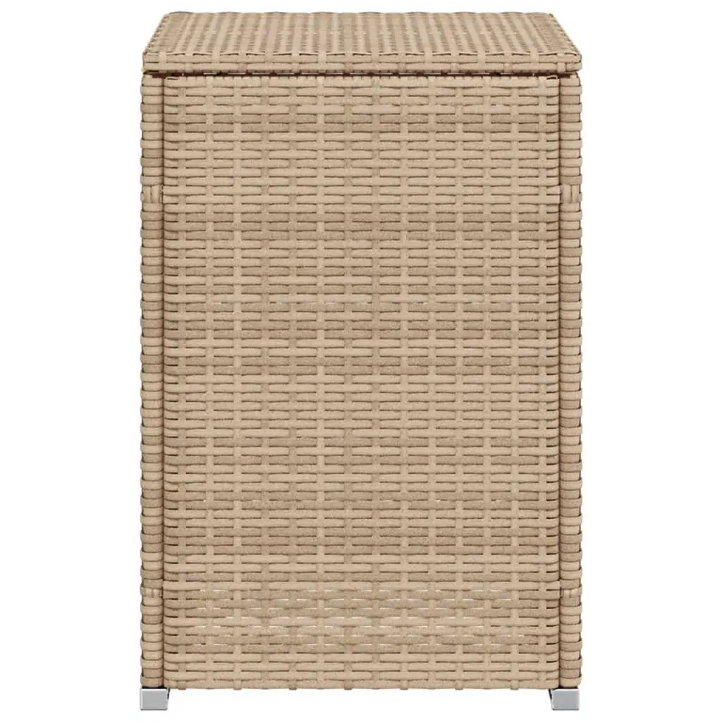 Outdoor Side Table PE Poly Rattan 40 x 40 x 60 cm Beige