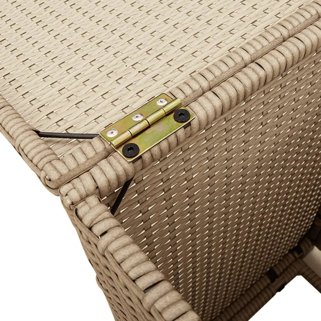 Outdoor Side Table PE Poly Rattan 40 x 40 x 60 cm Beige
