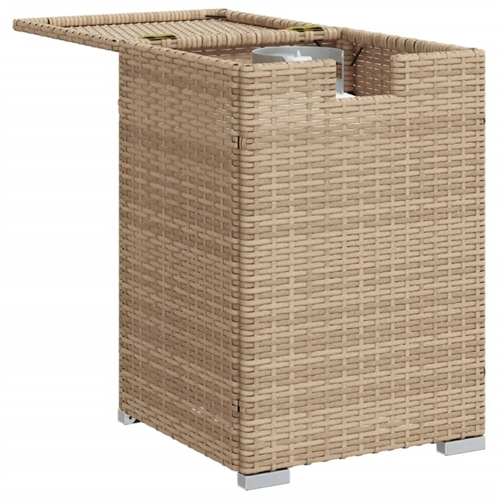 Outdoor Side Table PE Poly Rattan 40 x 40 x 60 cm Beige