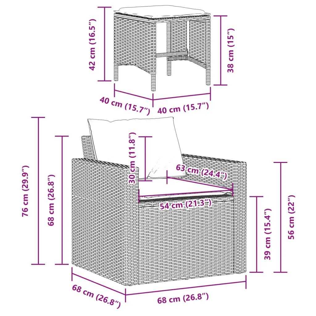 4 Piece Garden Sofa Set for Outdoor Living