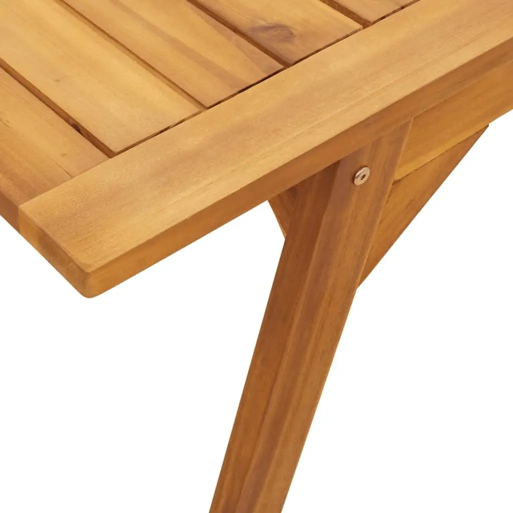 Outdoor Dining Table Solid Acacia Wood 110x56x75cm Brown