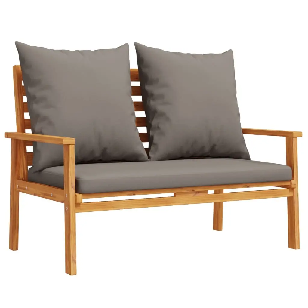 Garden Sofa Bench 120cm Outdoor Seating with Cushion Slatted Design Patio Lounge