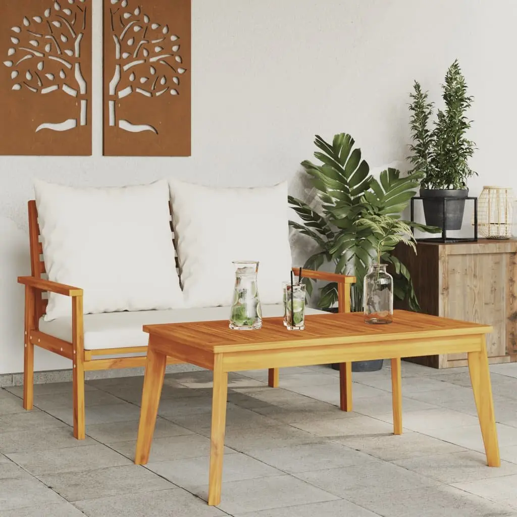 Garden Dining Table Outdoor Patio Furniture Brown Wood Acacia 100x55x45cm