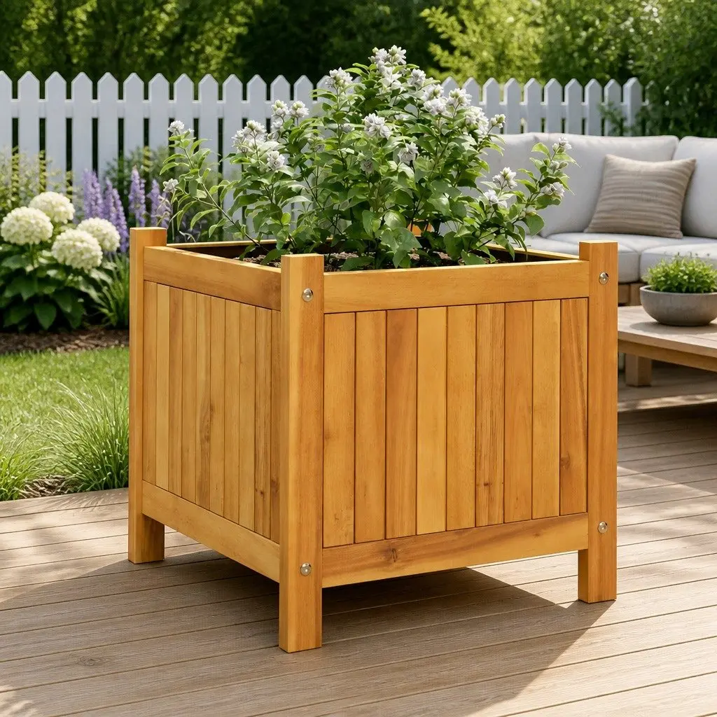 Wooden Garden Planter Box for Home Use