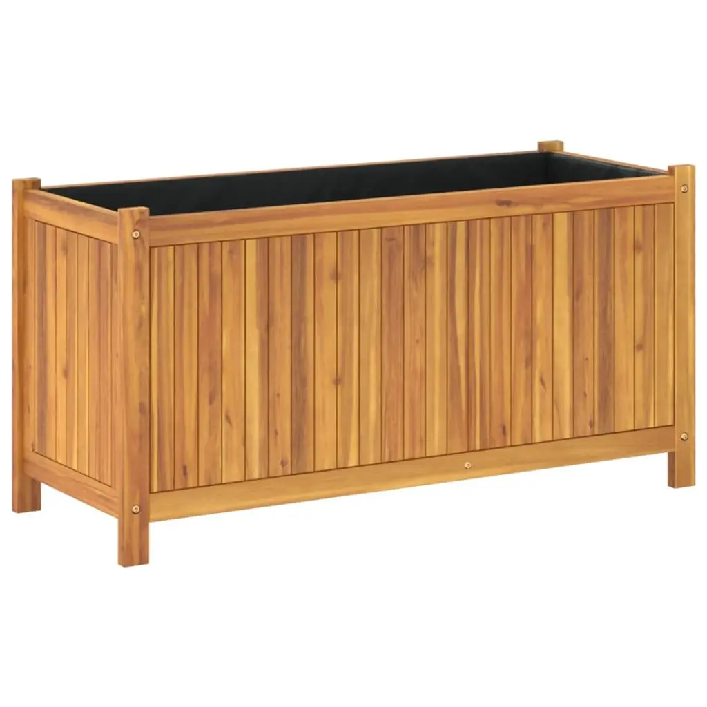 Wooden Raised Bed Planter Box Outdoor Acacia 995x380x500mm Brown for Flowers and Plants