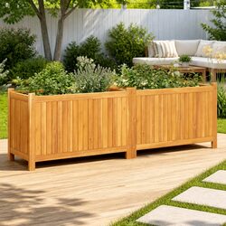 Practical Wooden Planter Box for Home and Garden Use