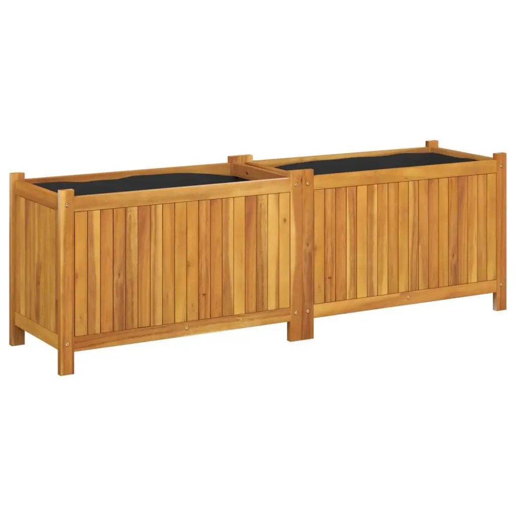 Garden Planter Box Acacia Wood 153 x 38.5 x 50 cm Brown Outdoor
