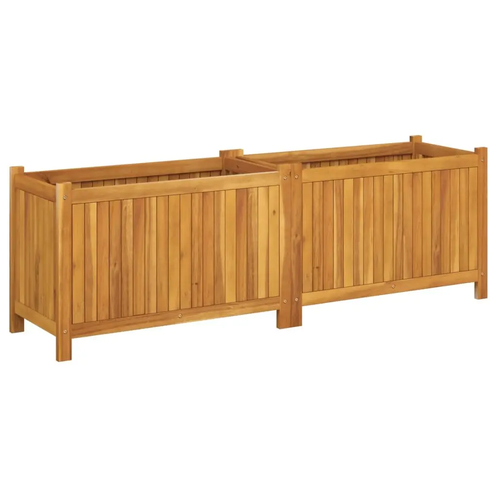 Garden Planter Box Acacia Wood 153 x 38.5 x 50 cm Brown Outdoor