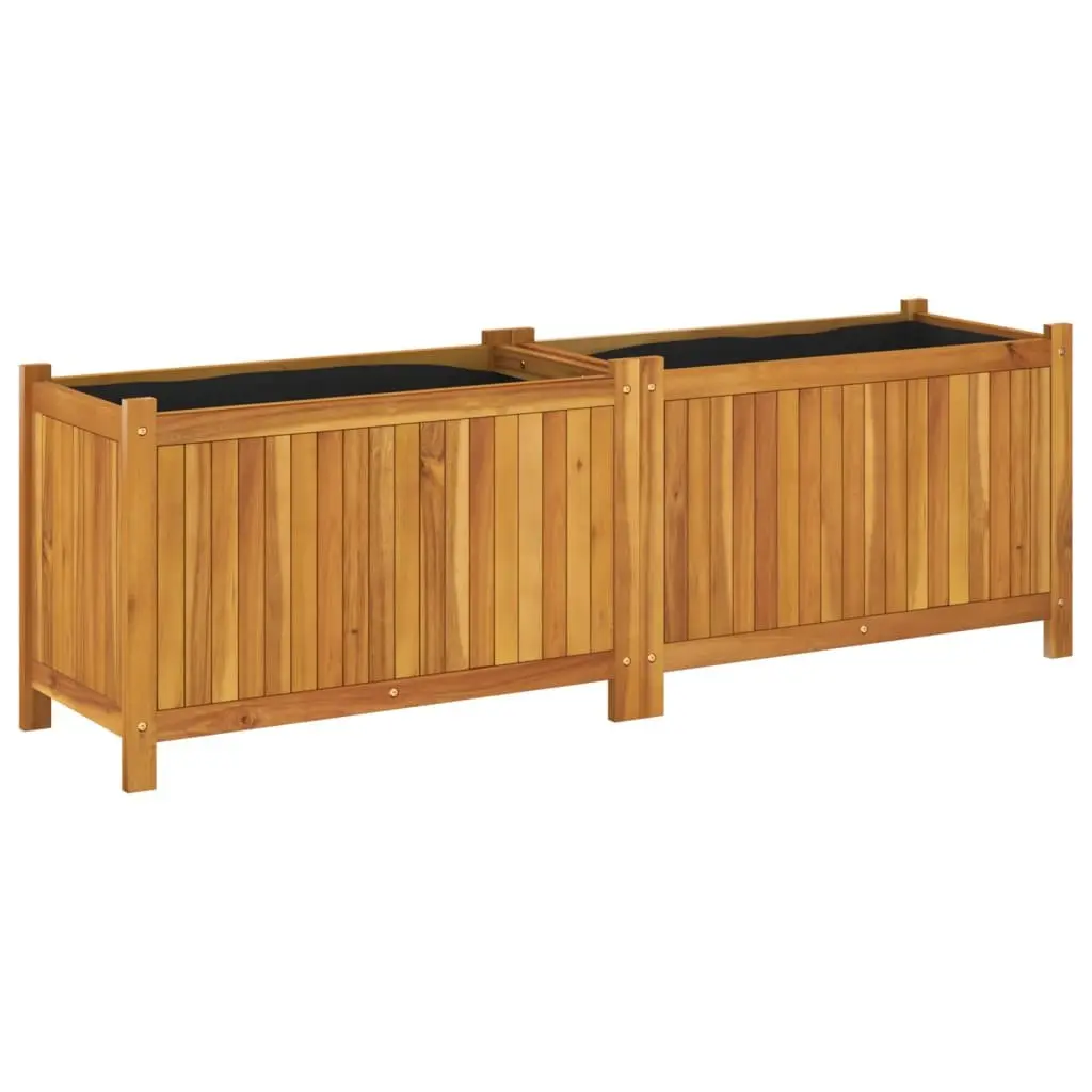 Garden Planter Box Acacia Wood 153 x 38.5 x 50 cm Brown Outdoor