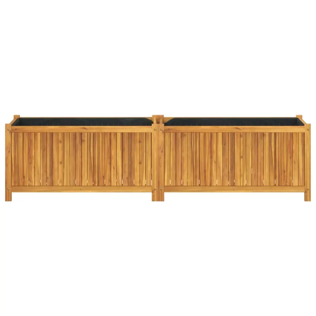 Garden Planter Box Solid Acacia Wood 199x38.5x50 cm Brown