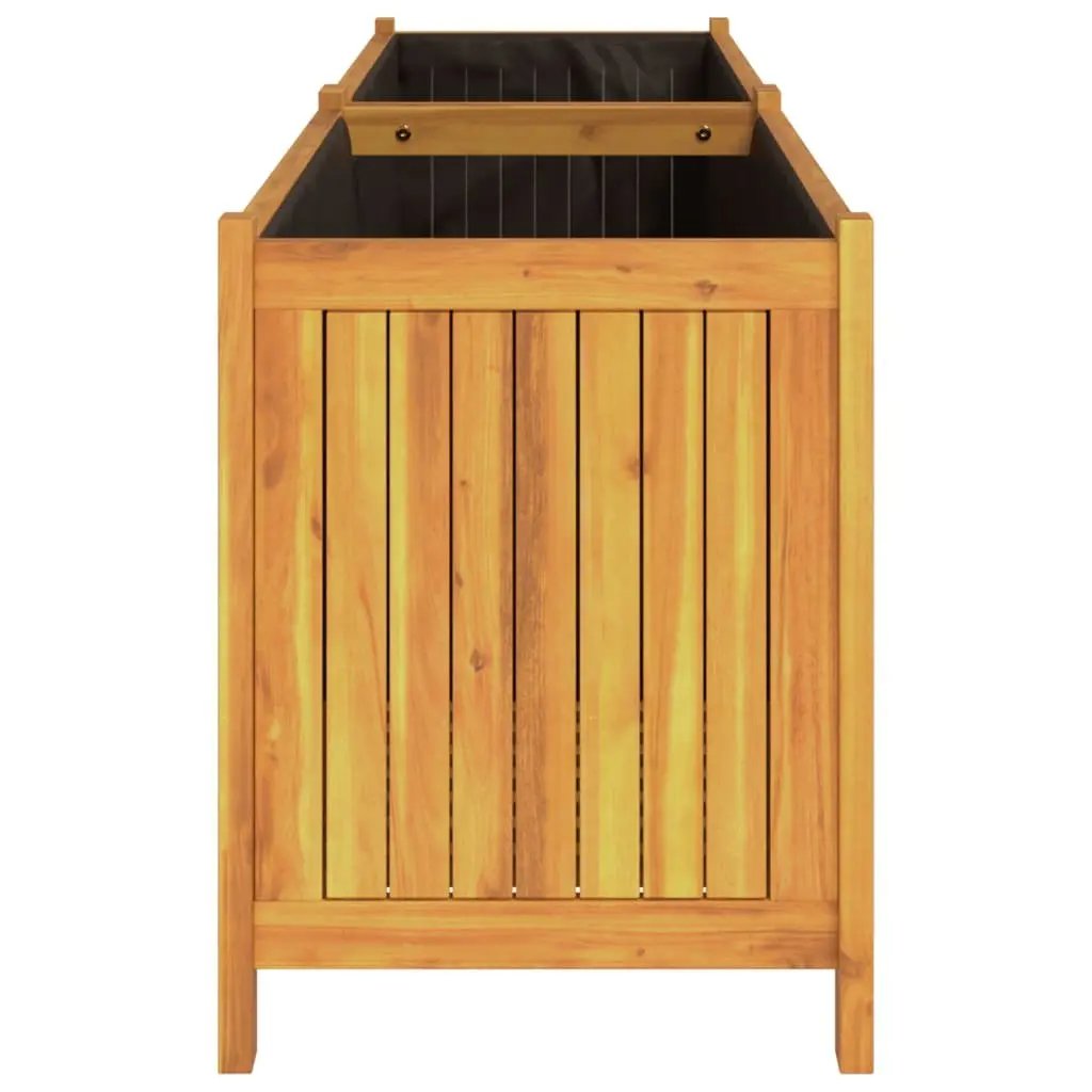Garden Planter Box Solid Acacia Wood 199x38.5x50 cm Brown