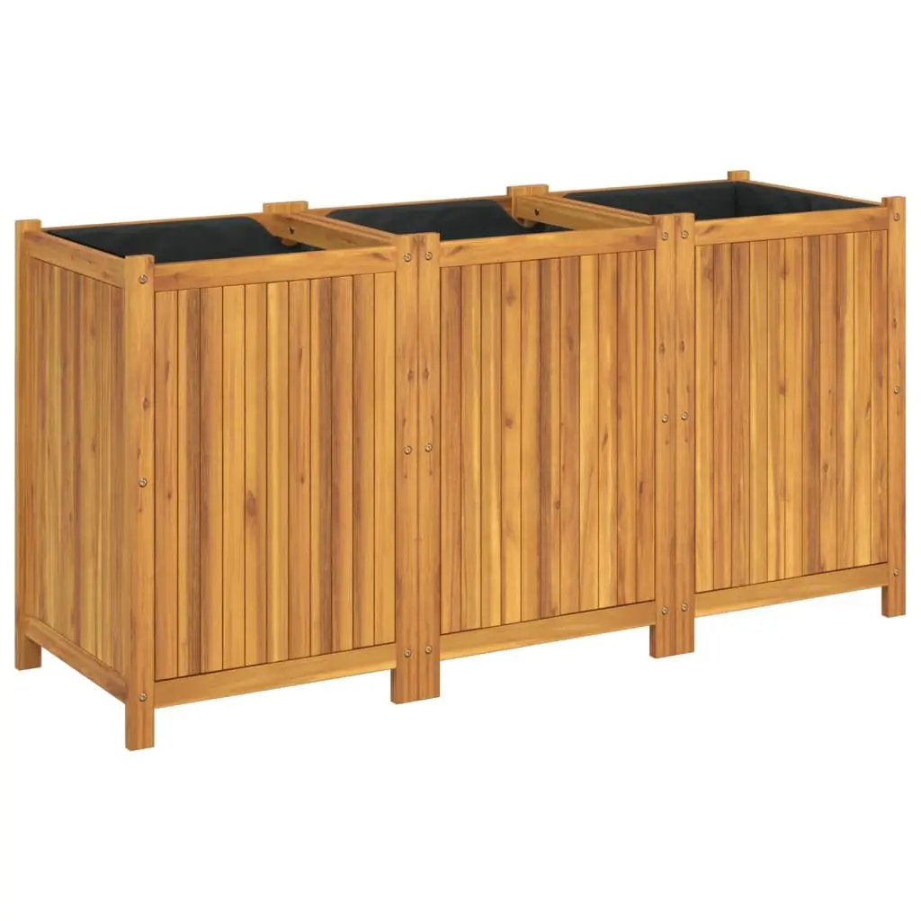 Acacia Wood Garden Planter Box Outdoor 150x50x75 cm Raised Bed Brown