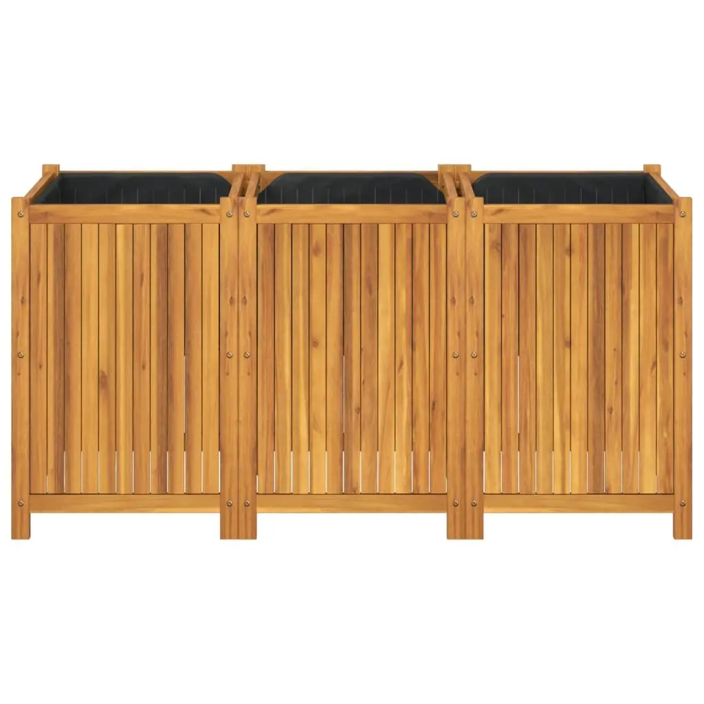 Acacia Wood Garden Planter Box Outdoor 150x50x75 cm Raised Bed Brown
