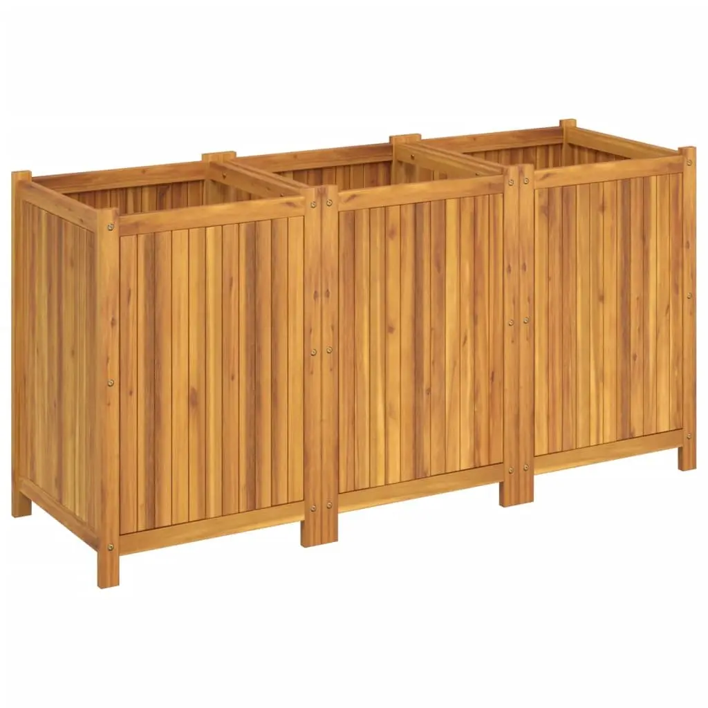 Acacia Wood Garden Planter Box Outdoor 150x50x75 cm Raised Bed Brown