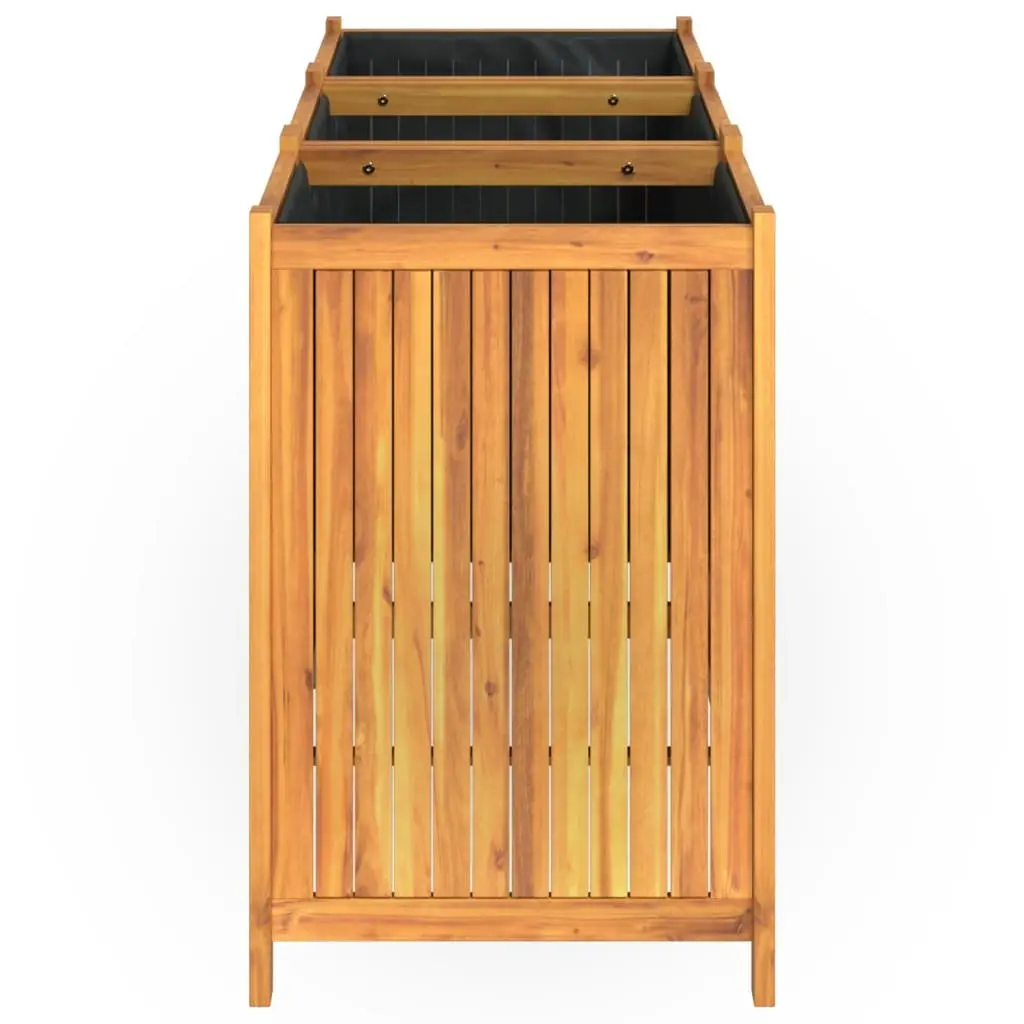 Acacia Wood Garden Planter Box Outdoor 150x50x75 cm Raised Bed Brown