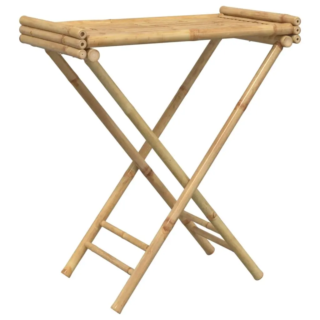 Folding Tray Table Bamboo 70.5 x 42.5 x 80 cm Brown Portable Indoor Outdoor Furniture