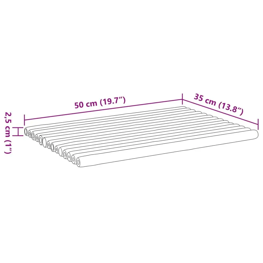Bamboo Bath Mats 50x35 cm Brown Non-slip Floor Mat 2 Piece Set