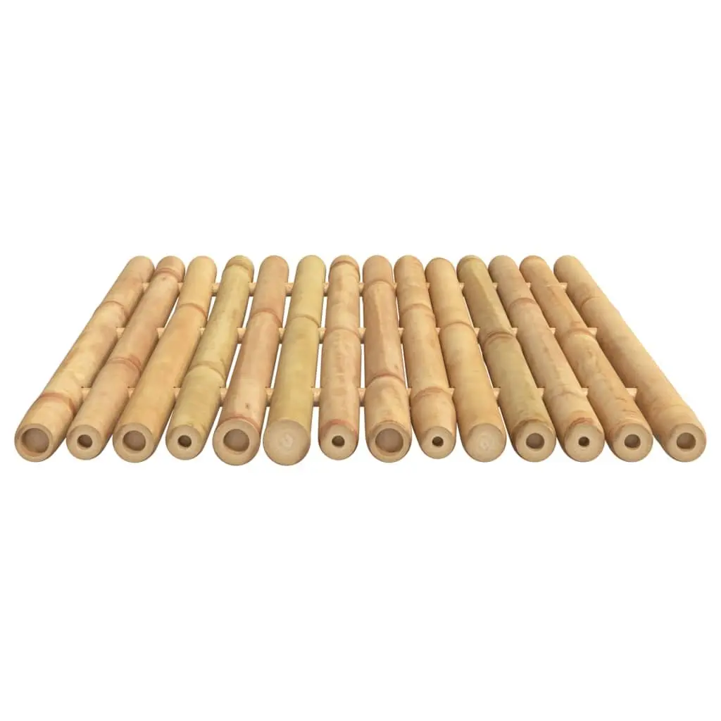 Bamboo Bath Mats 50x35 cm Brown Non-slip Floor Mat 2 Piece Set