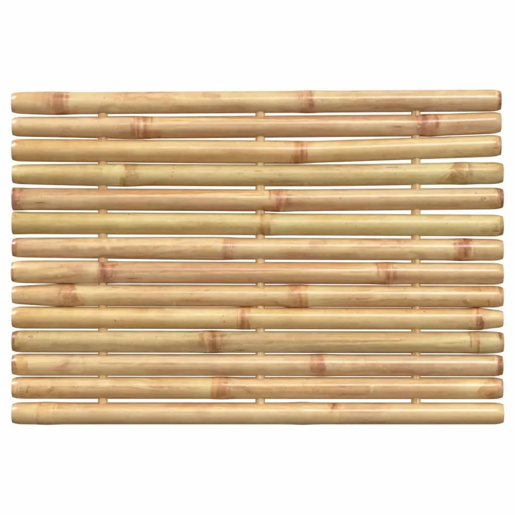 Bamboo Bath Mats 50x35 cm Brown Non-slip Floor Mat 2 Piece Set
