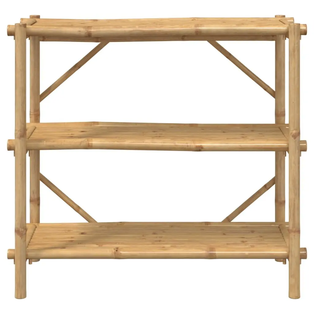 Bamboo Open Storage Shelf Brown 3 Tier 100x40x90 cm Display Bookcase Organiser