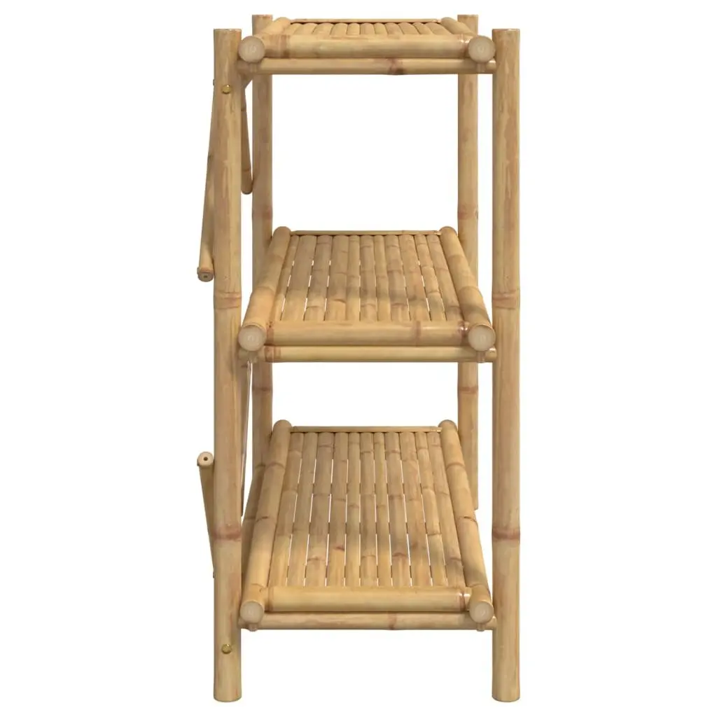 Bamboo Open Storage Shelf Brown 3 Tier 100x40x90 cm Display Bookcase Organiser