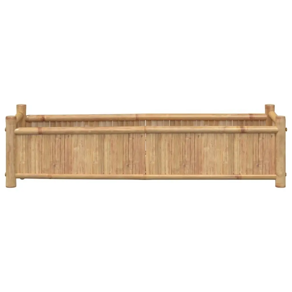 Bamboo Raised Planter Box 100x30x25cm Outdoor Garden Bed Pot Brown