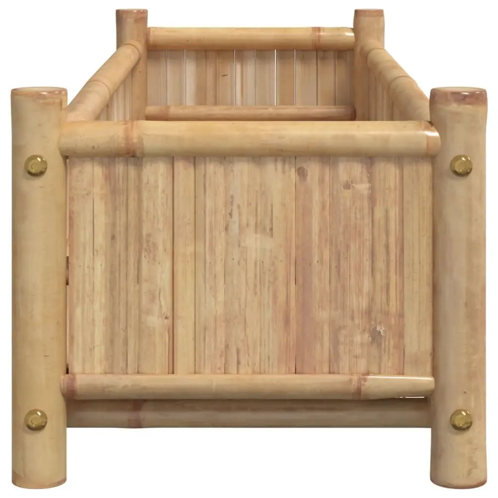 Bamboo Raised Planter Box 100x30x25cm Outdoor Garden Bed Pot Brown