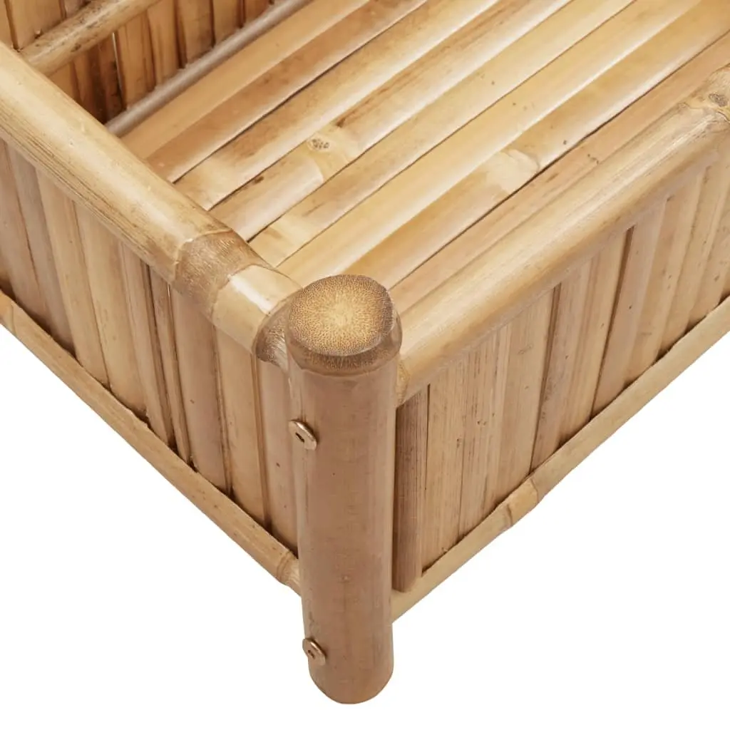 Bamboo Raised Planter Box 100x30x25cm Outdoor Garden Bed Pot Brown