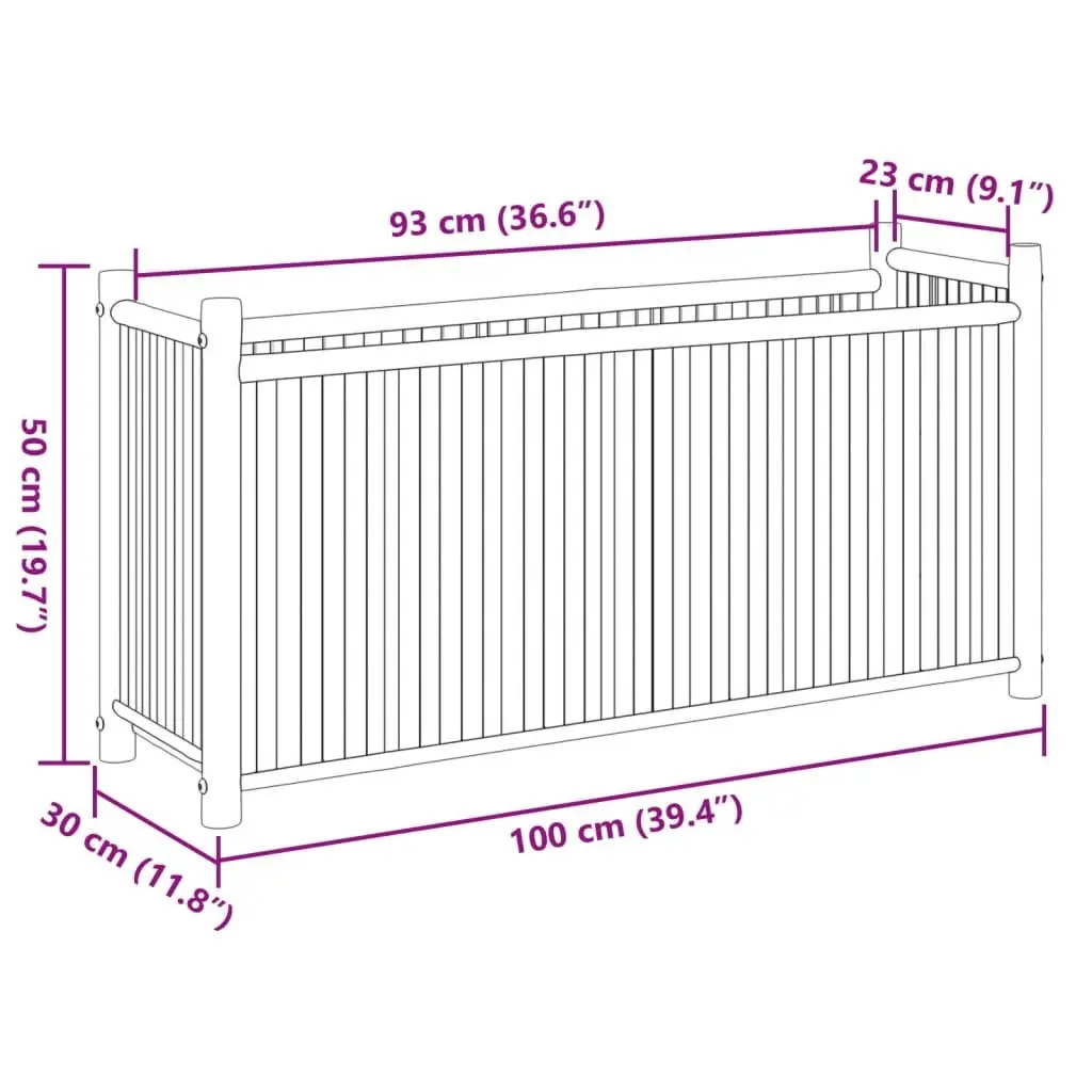 Bamboo Planter Box 100x30x50cm Garden Raised Bed Outdoor Flowers Vegetables