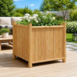Practical Bamboo Planter Box for Gardens, Balconies, and Patios