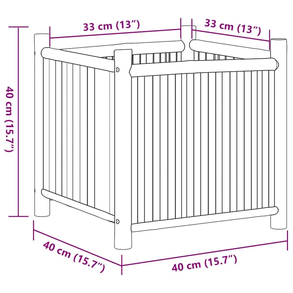 Bamboo Planter Box for Gardens, Balconies, and Patios