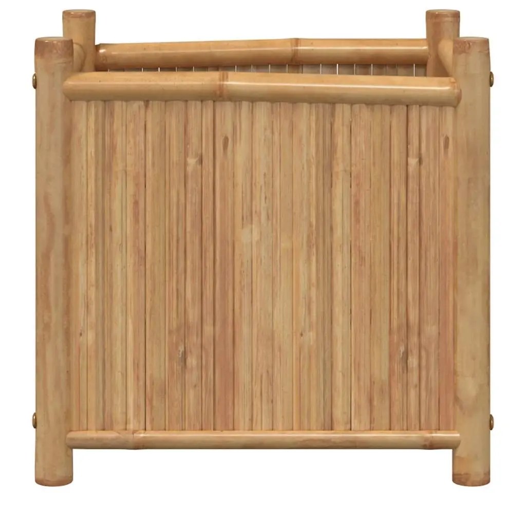 Bamboo Planter Box 50x50x50 cm Raised Garden Bed Brown Outdoor