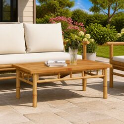 Practical Bamboo Coffee Table 90x50x35cm for Home Use