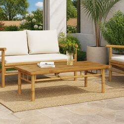 Versatile 110x55x35 cm Brown Bamboo Coffee Table