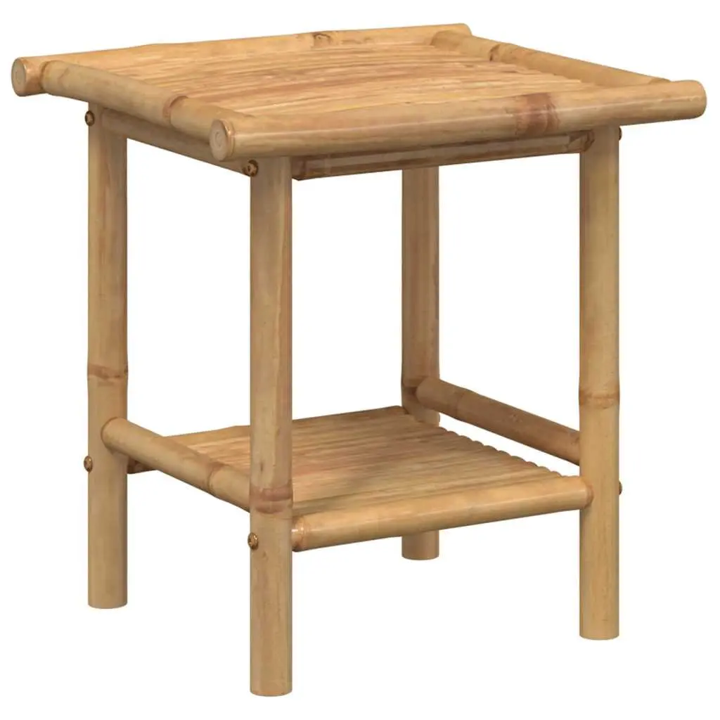 Coffee Table 45x45x45 cm Brown Bamboo Side Storage Accent Furniture Indoor