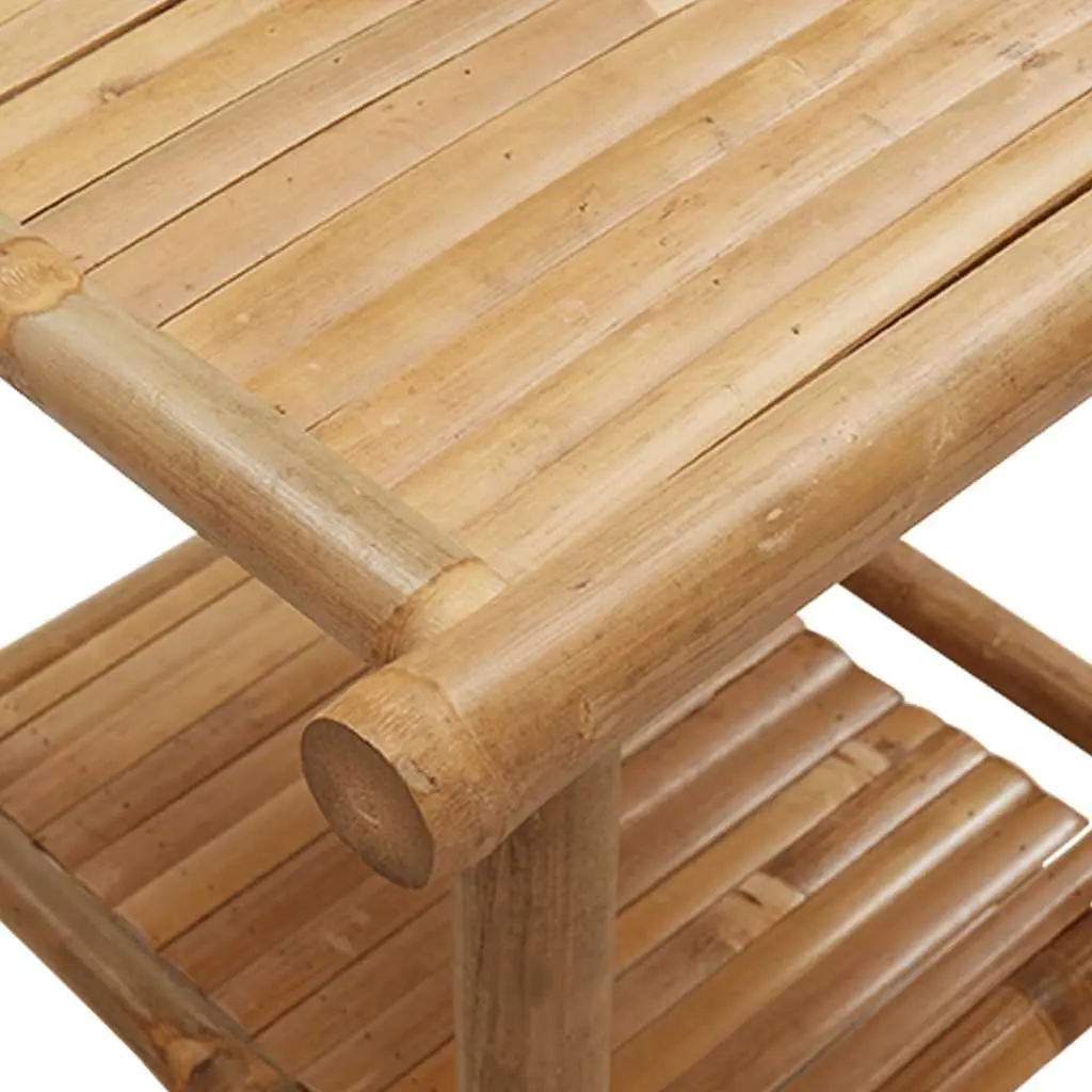 Coffee Table 45x45x45 cm Brown Bamboo Side Storage Accent Furniture Indoor