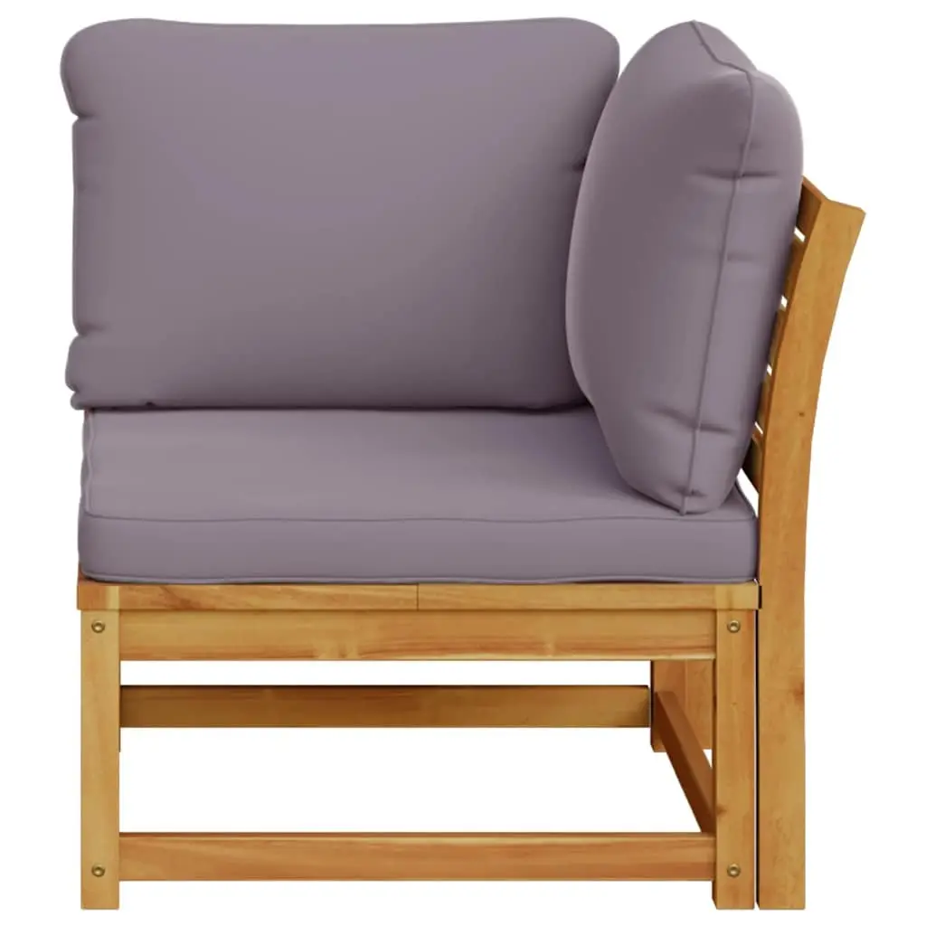 Outdoor Sectional Sofa Corner Garden Furniture Solid Wood with Cushions Brown