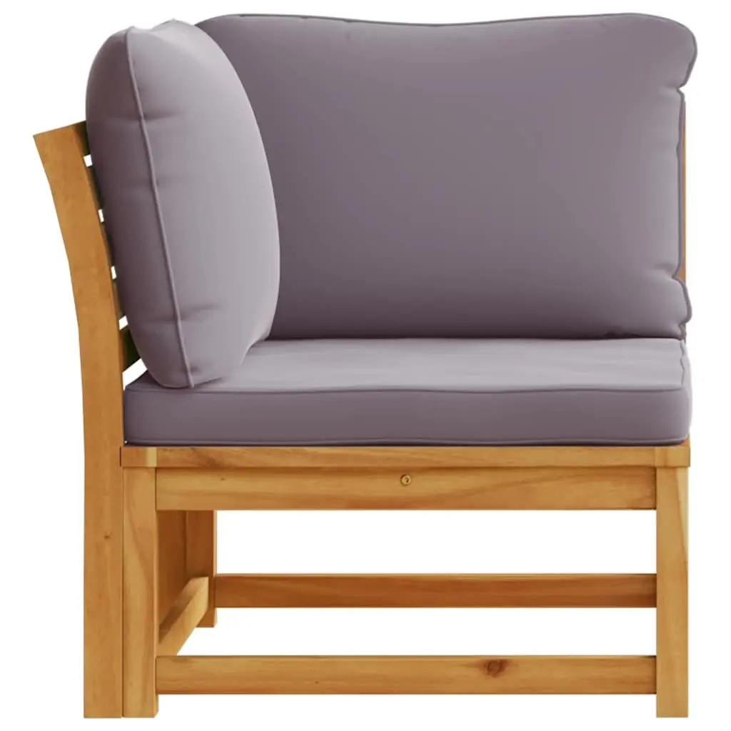 Outdoor Sectional Sofa Corner Garden Furniture Solid Wood with Cushions Brown