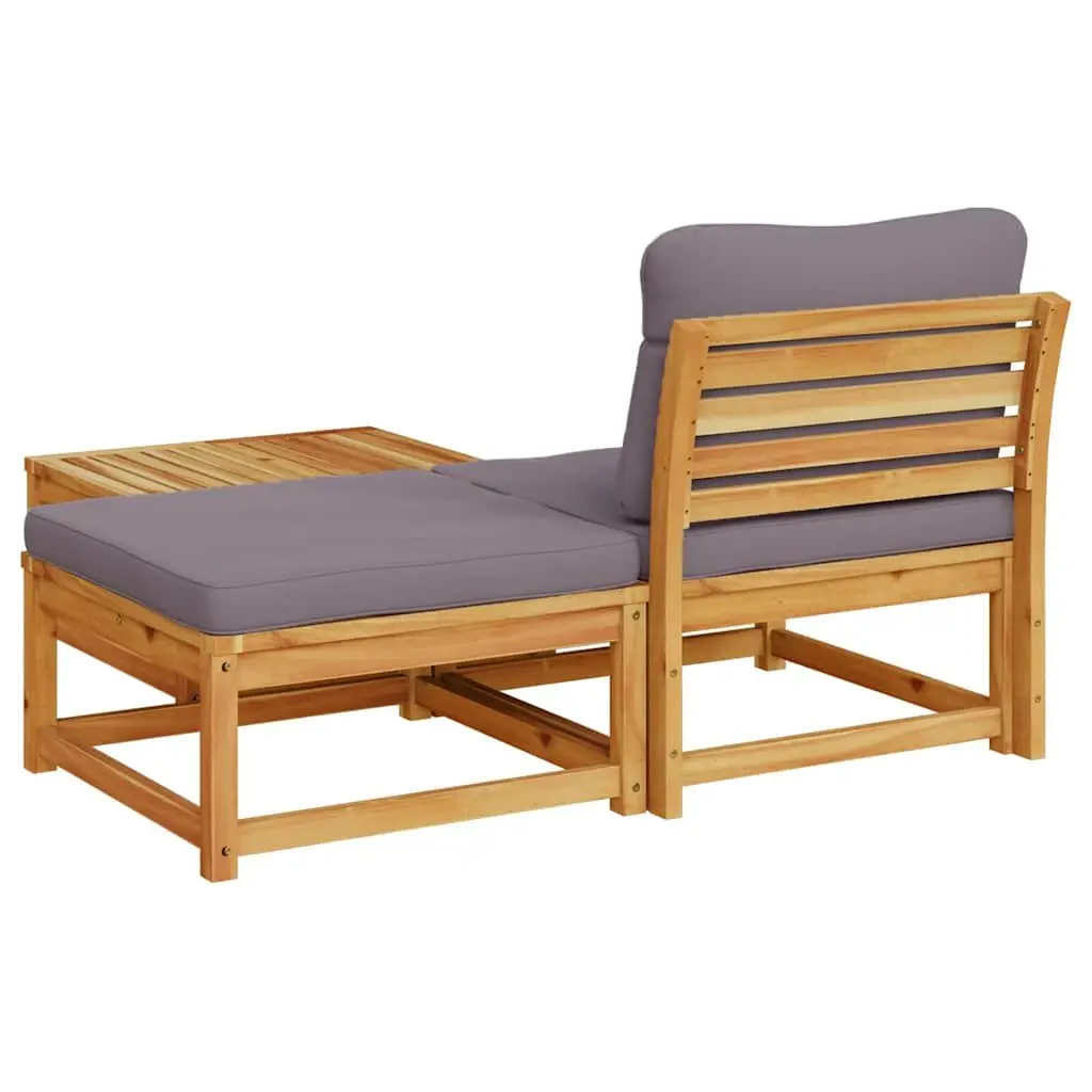 Outdoor Sectional Sofa Set 3 Piece Garden Lounge Furniture with Cushions Brown