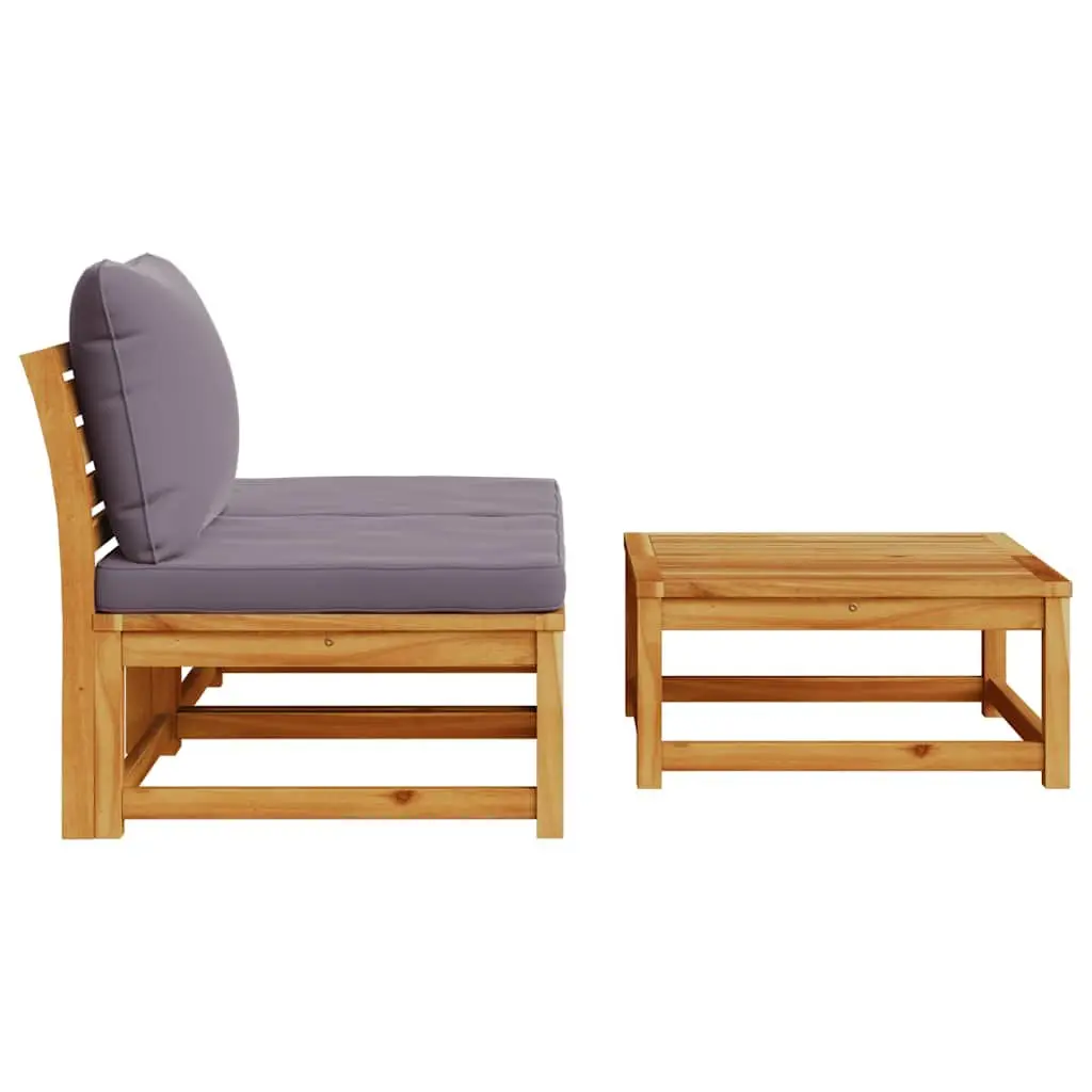 Outdoor Sectional Sofa Set 3 Piece Garden Lounge Furniture with Cushions Brown