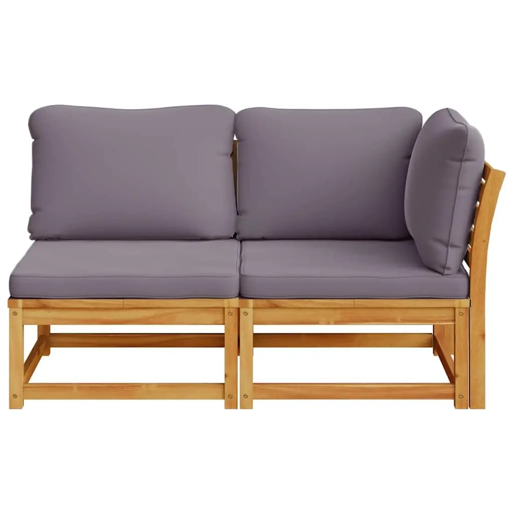Outdoor Sectional Sofa Lounge Set Garden Patio Furniture with Cushions 2 Piece