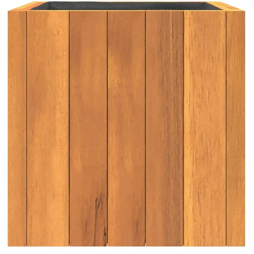 Acacia Wood Planter Box Brown 25cm Square Indoor Outdoor Flower Pot Gardening