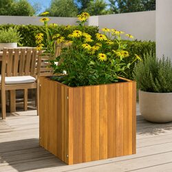 Garden Planter Box 35x35x35 cm Solid Wood Flower Pot Indoor Outdoor Decor
