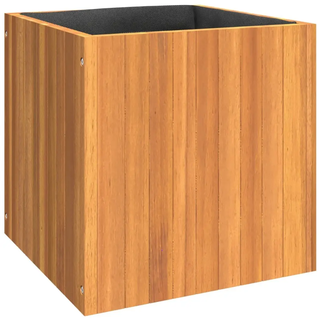 Planter Box Solid Acacia Wood Brown 45x45x45cm Outdoor Garden Container for Flowers and Plants