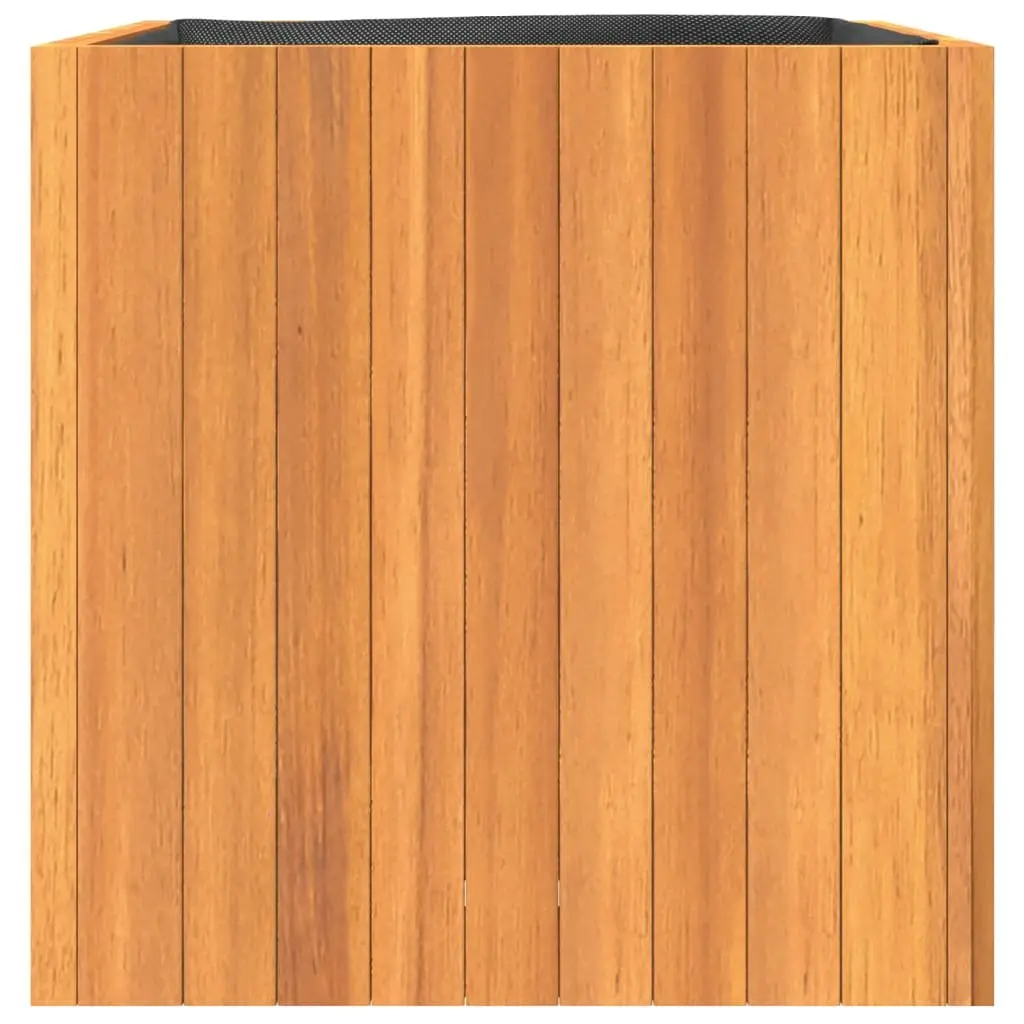Planter Box Solid Acacia Wood Brown 45x45x45cm Outdoor Garden Container for Flowers and Plants