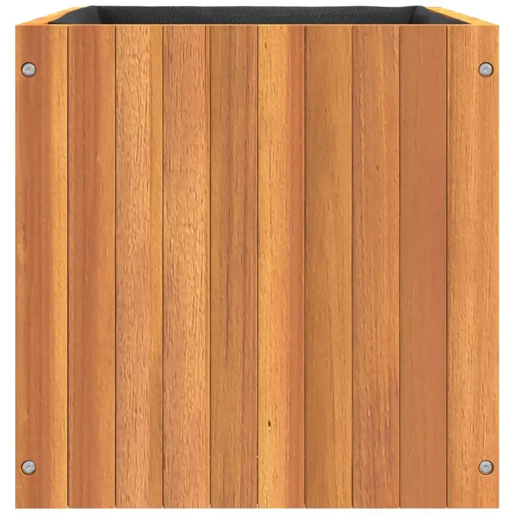 Planter Box Solid Acacia Wood Brown 45x45x45cm Outdoor Garden Container for Flowers and Plants