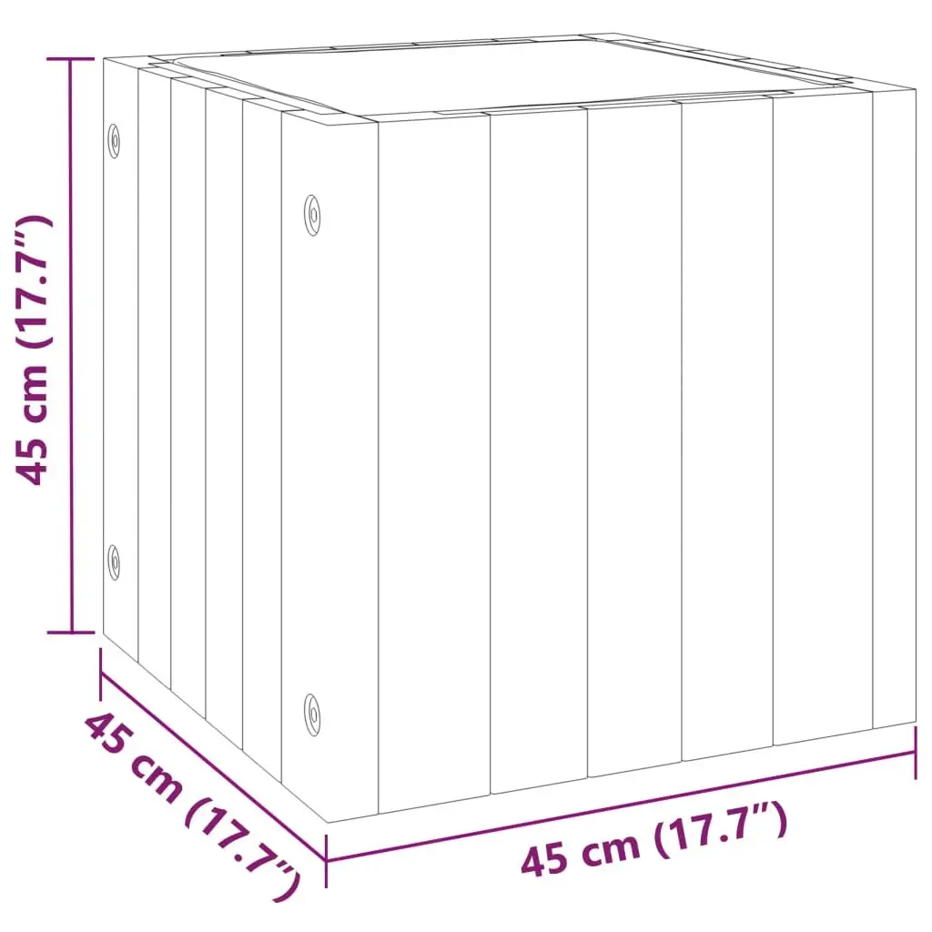 Planter Box Solid Acacia Wood Brown 45x45x45cm Outdoor Garden Container for Flowers and Plants